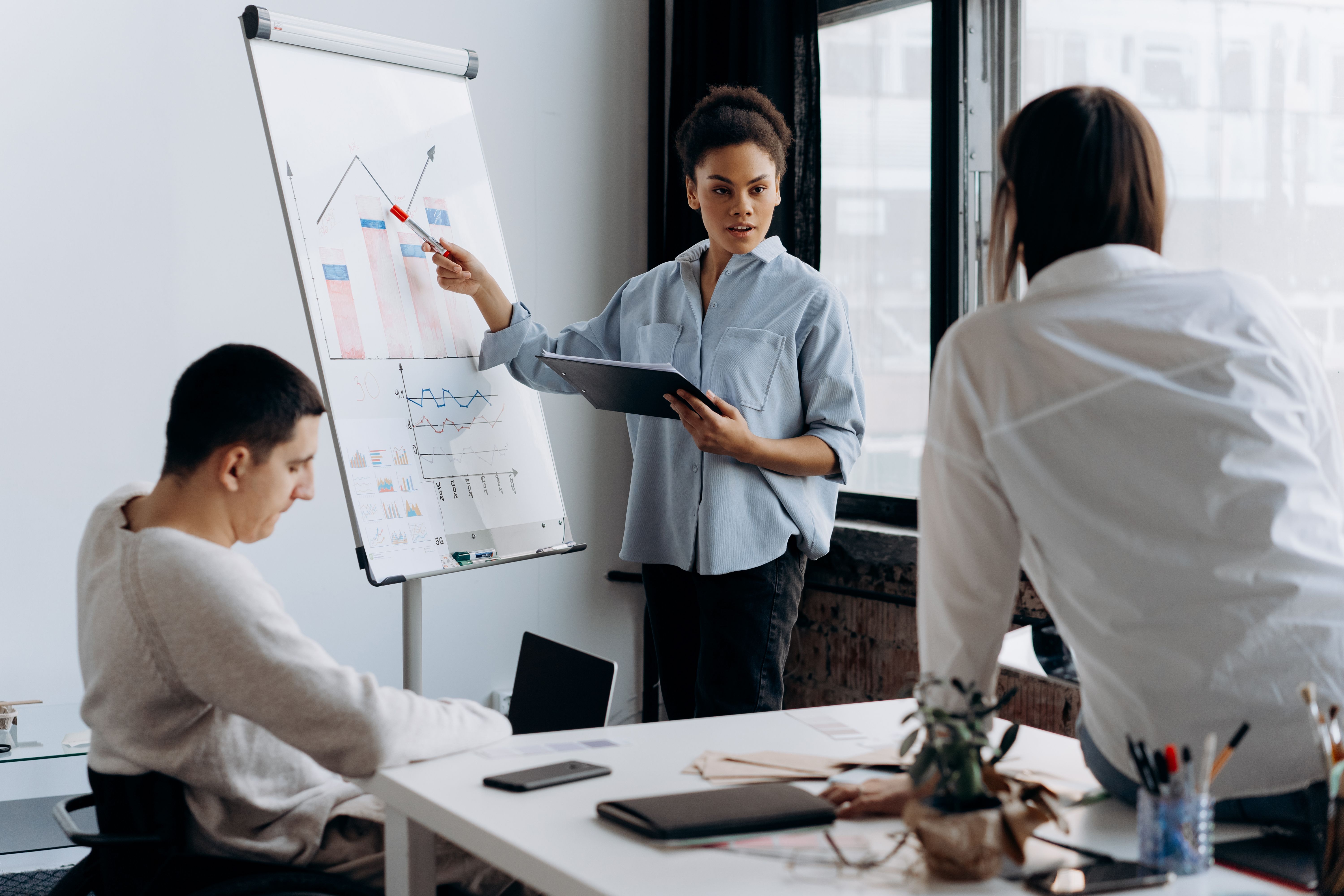 Business presentation and strategy discussion
